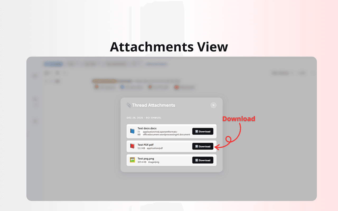 Attachments View